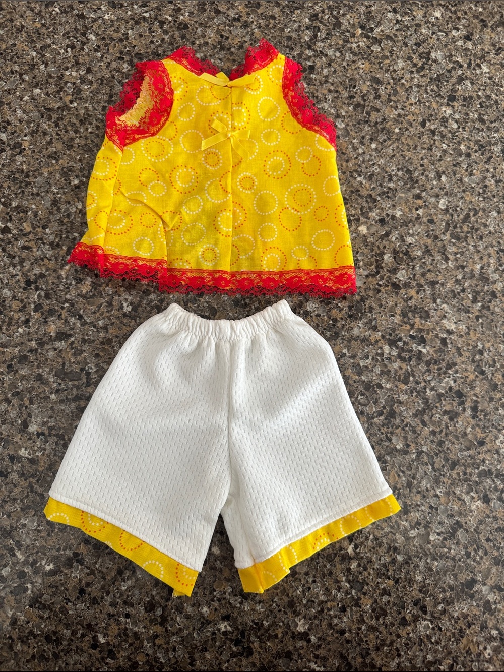 American Girl 18" doll Lace-Trim Top and Long White Shorts Set Handmade